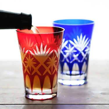 Kimoto Glass Tokyo Edo Kiriko Pair Tumbler Hoshikenbishi