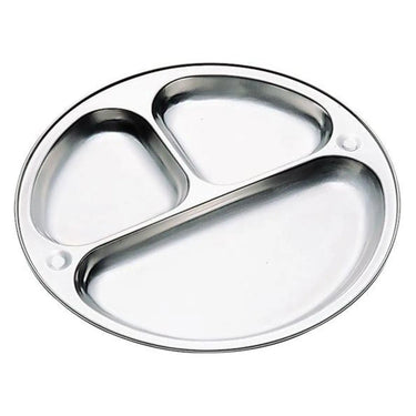 Honma Seisakusho Stainless Steel 3 Compartments Lunch Plate
