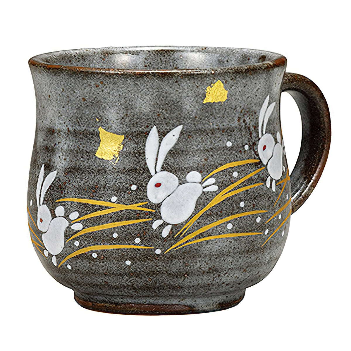 Kutani Ware Porcelain Mug Hopping Rabbit