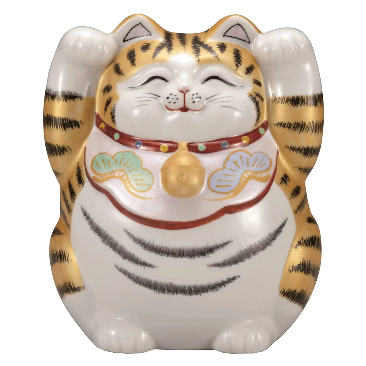 Kutani Ware Porcelain Maneki Neko Figurine Kinsai 5-Go