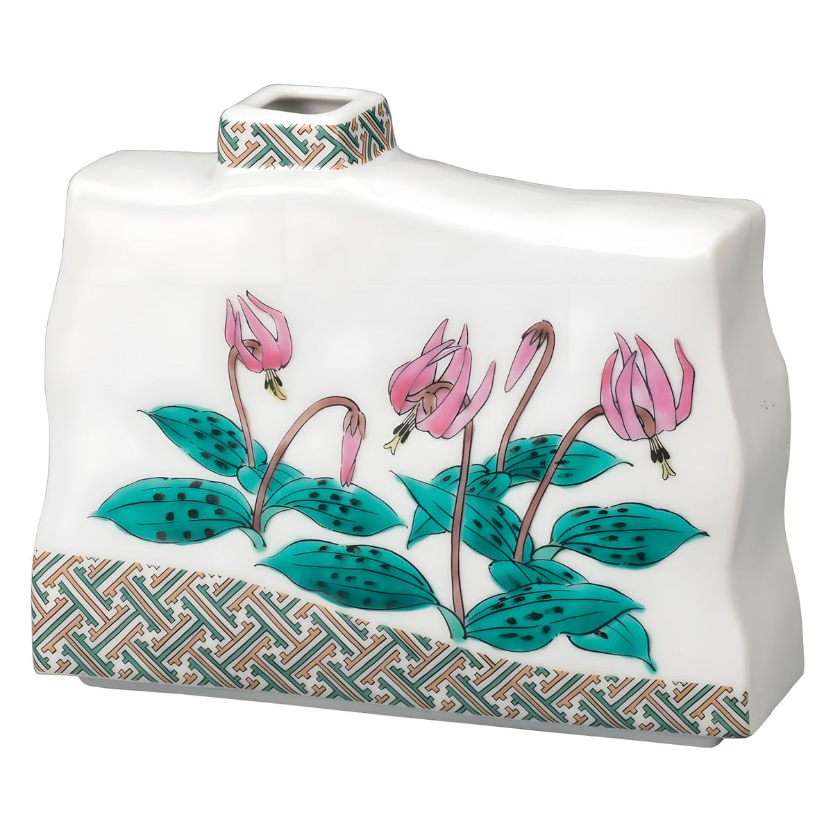 Kutani Ware Porcelain Single-flower Vase Dogtooth Violet