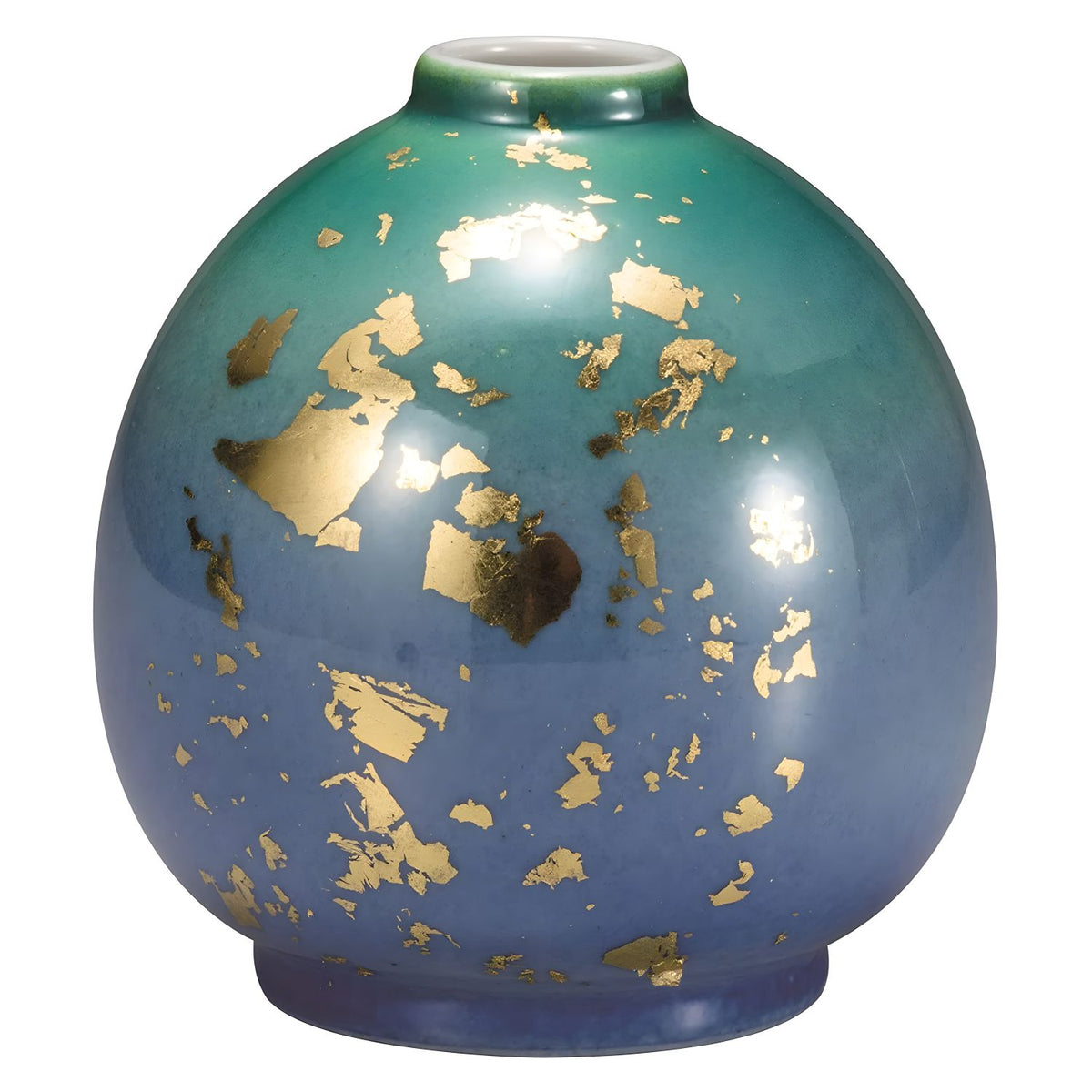 Kutani Ware Porcelain Single-flower Vase Emerald Green