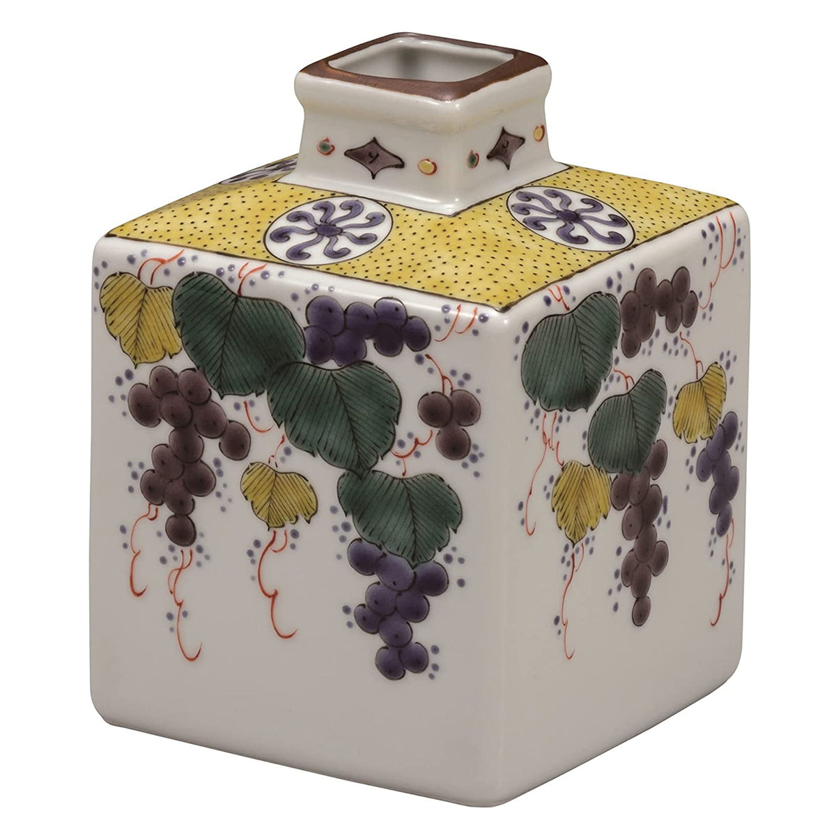 Kutani Ware Porcelain Single-flower Vase Grapes