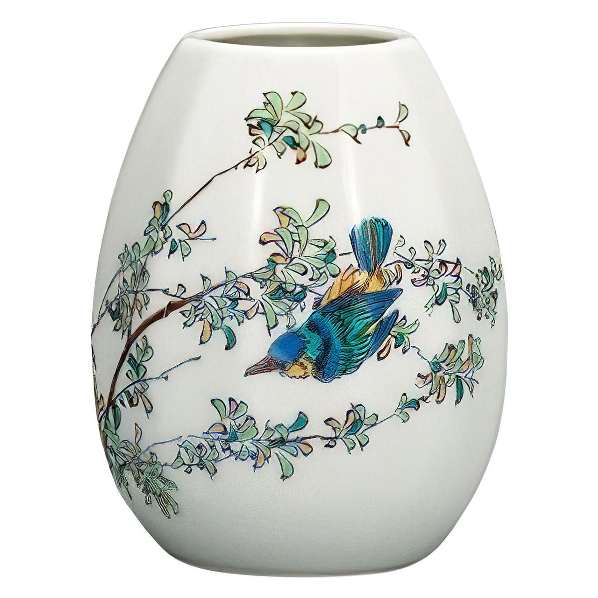 Kutani Ware Porcelain Single-flower Vase Kingfisher