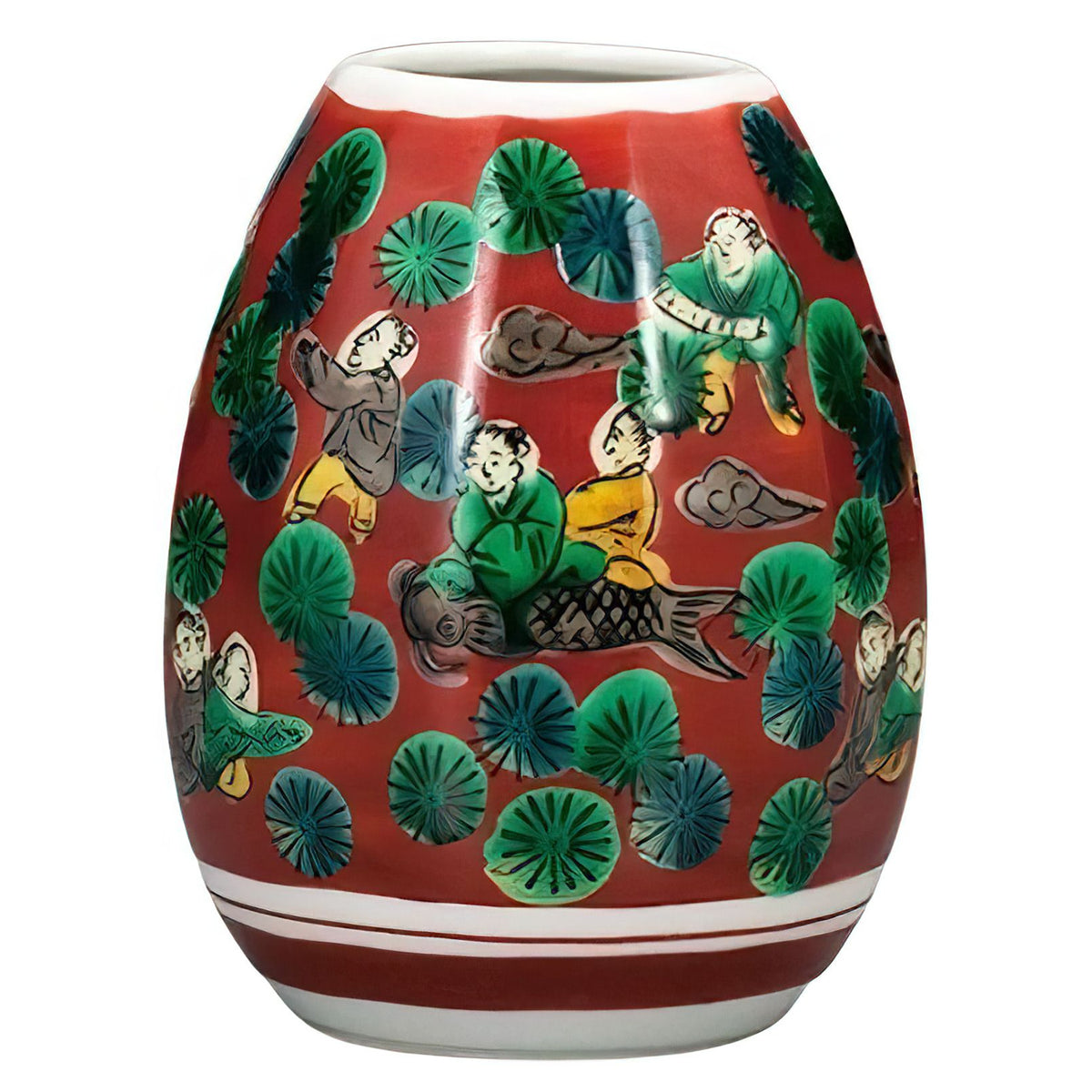 Kutani Ware Porcelain Single-flower Vase Mokubei