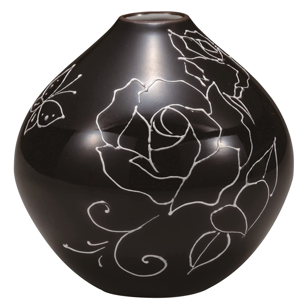 Kutani Ware Porcelain Single-flower Vase Rose