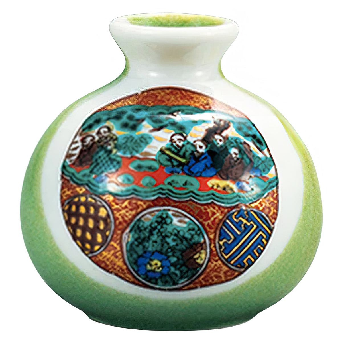 Kutani Ware Porcelain Single-flower Vase Shozo