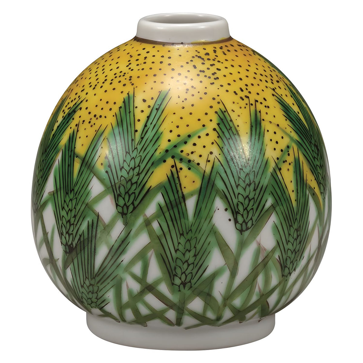 Kutani Ware Porcelain Single-flower Vase Wheat