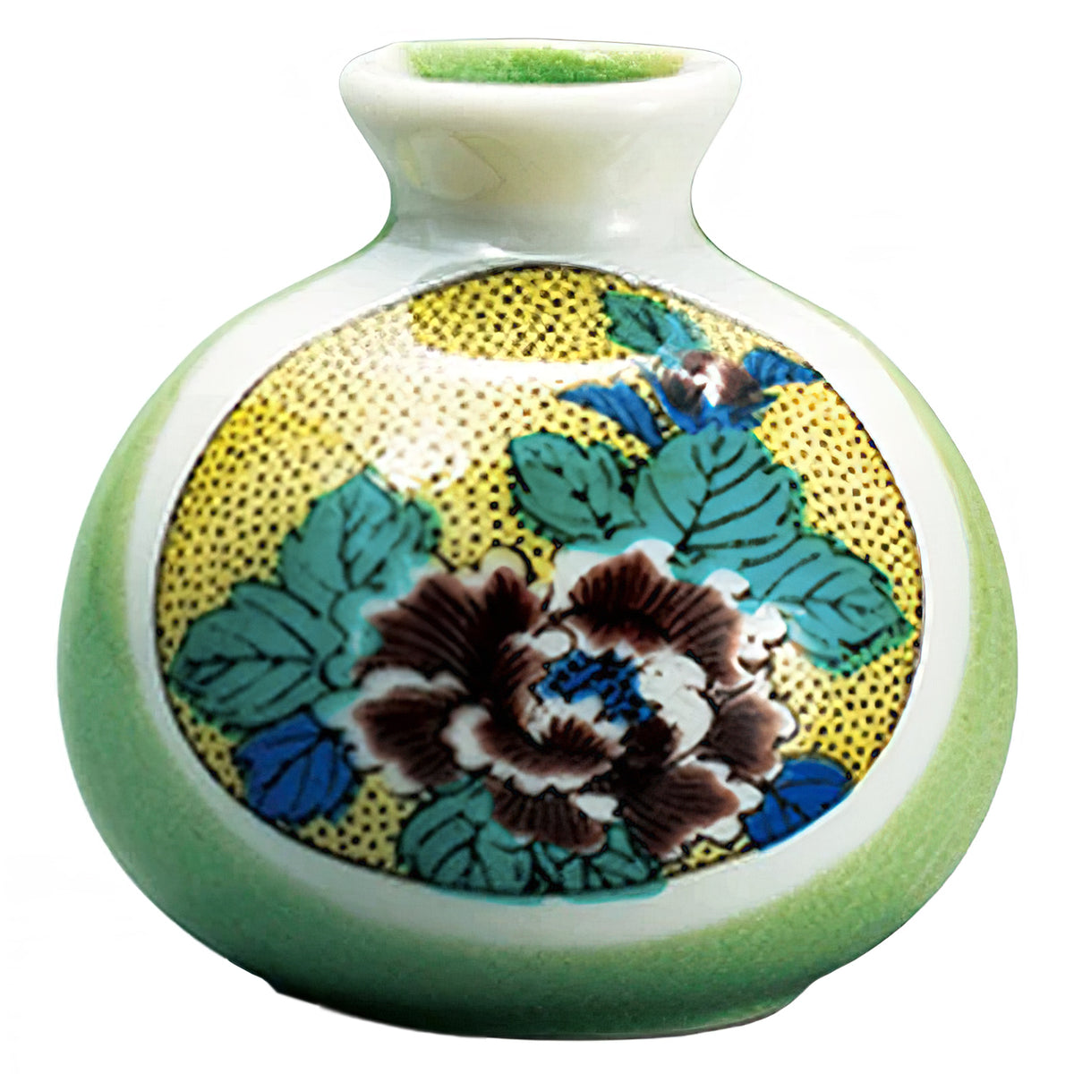 Kutani Ware Porcelain Single-flower Vase Yoshidaya