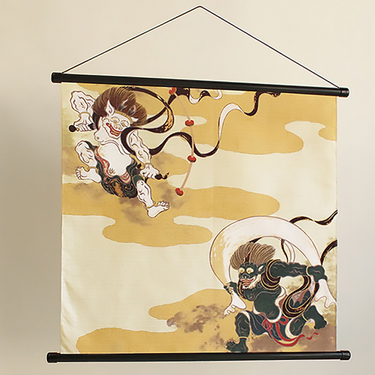 Musubi Cotton Furoshiki Fujin Raijin 48cm