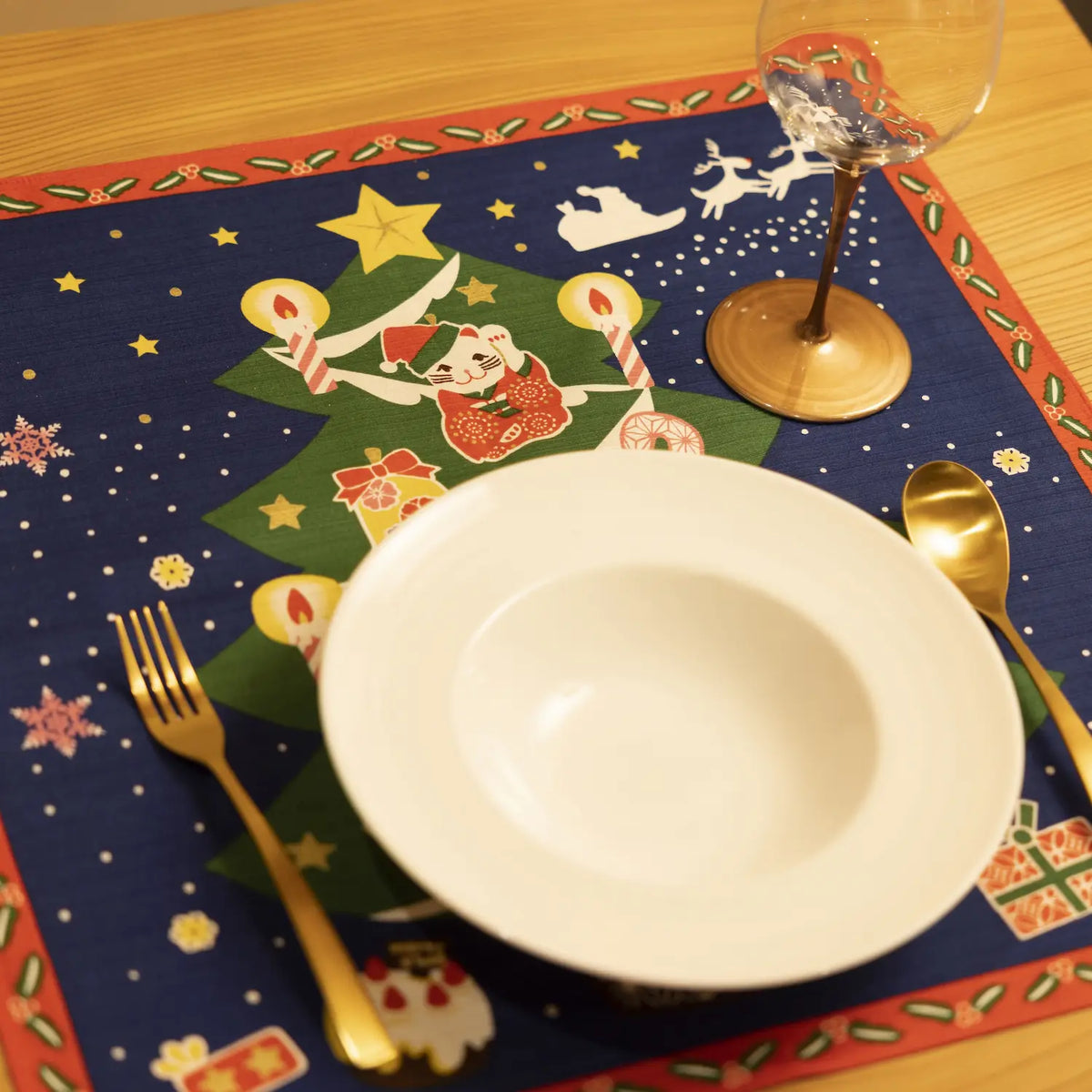 Maeda Senko Cotton Furoshiki Bento Lunch Cloth Christmas