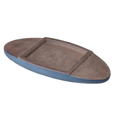 Marumi Yasuda Kawara Tsuki Ceramic Flat Oval Plate
