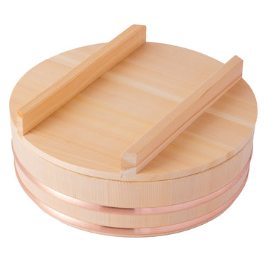 Miyabi Urushi Kogei Hangiri Sawara Wooden Rice Mixing Bowl with Lid