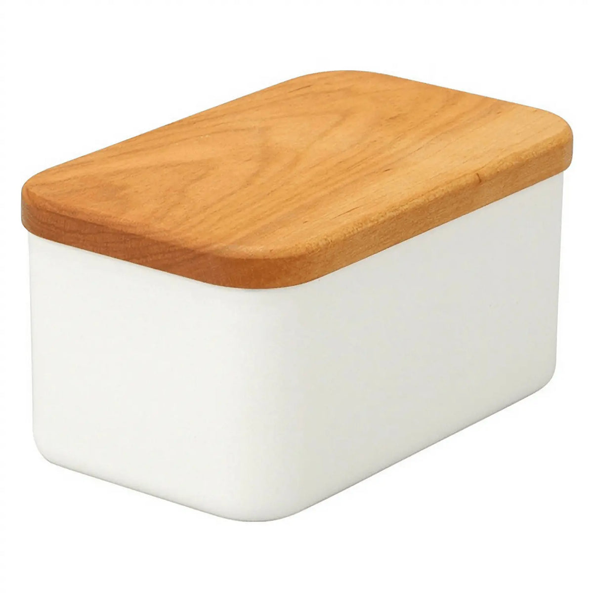 Noda Horo Enamel Butter Dish with Solid Cherry Wood Lid