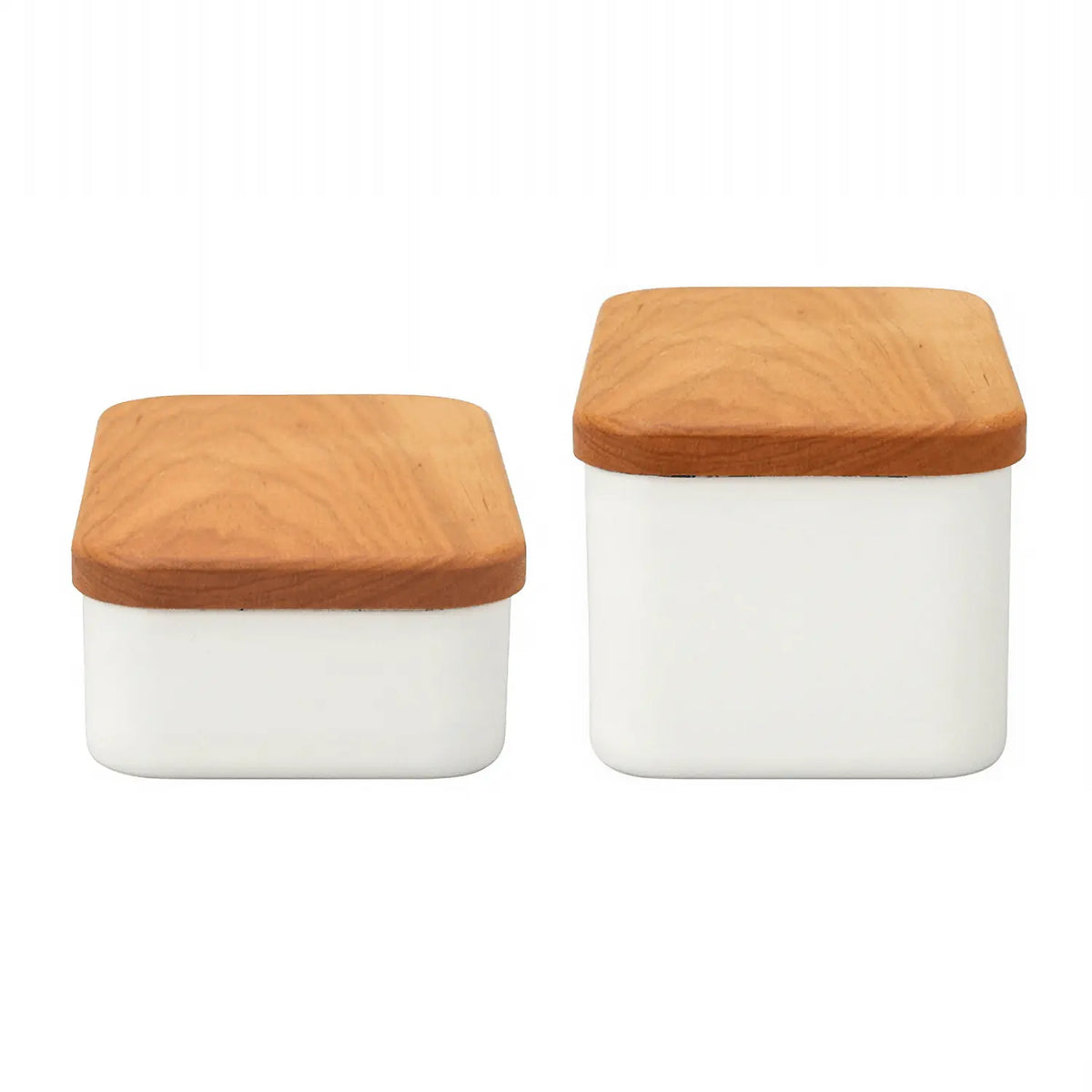 Noda Horo White Series Enamel Square Food Containers with Sealed Lid -  Globalkitchen Japan