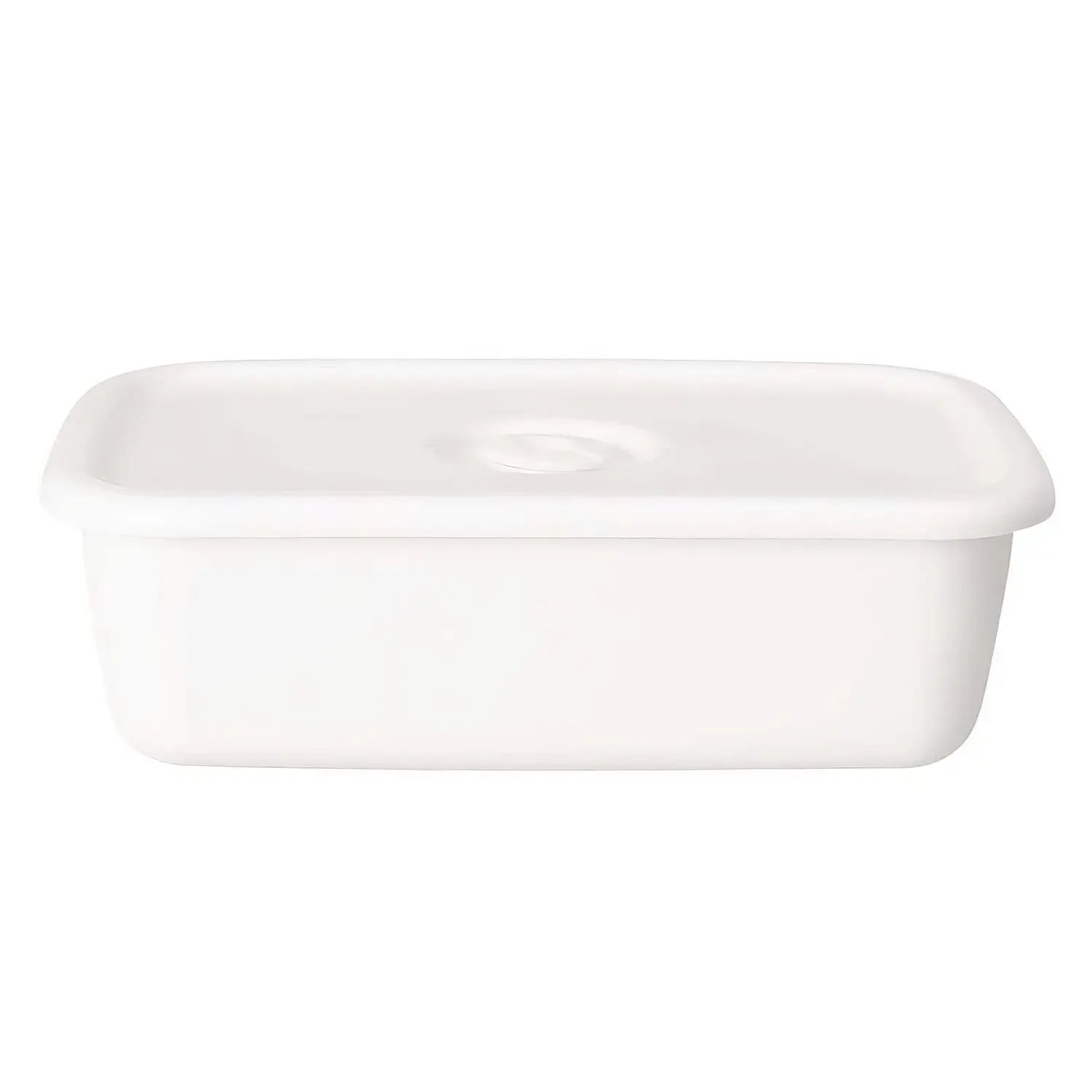 Noda Horo White Series Enamel Rectangle Deep Food Containers with