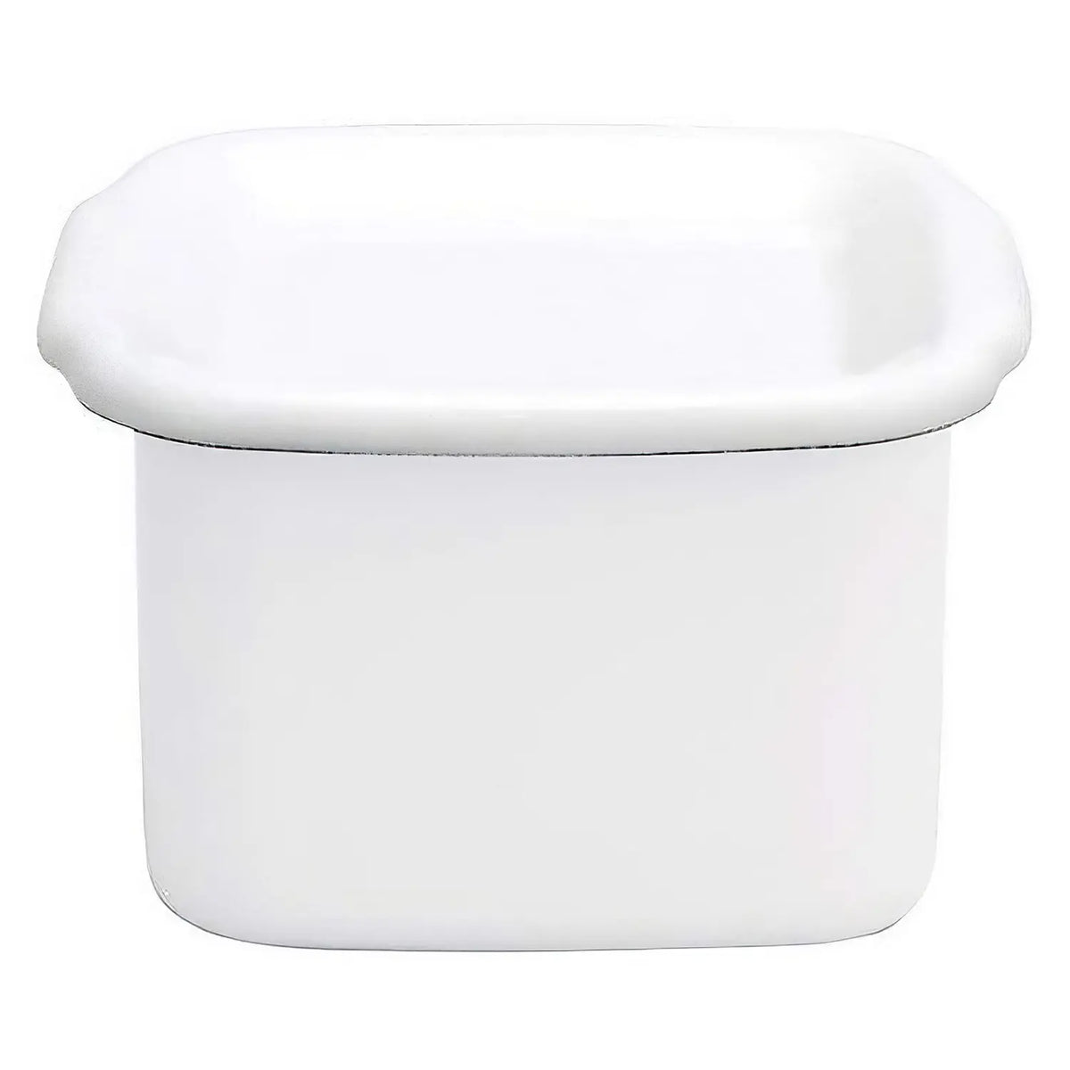 Noda Horo White Series Enamel Square Food Containers with Enamel Lid