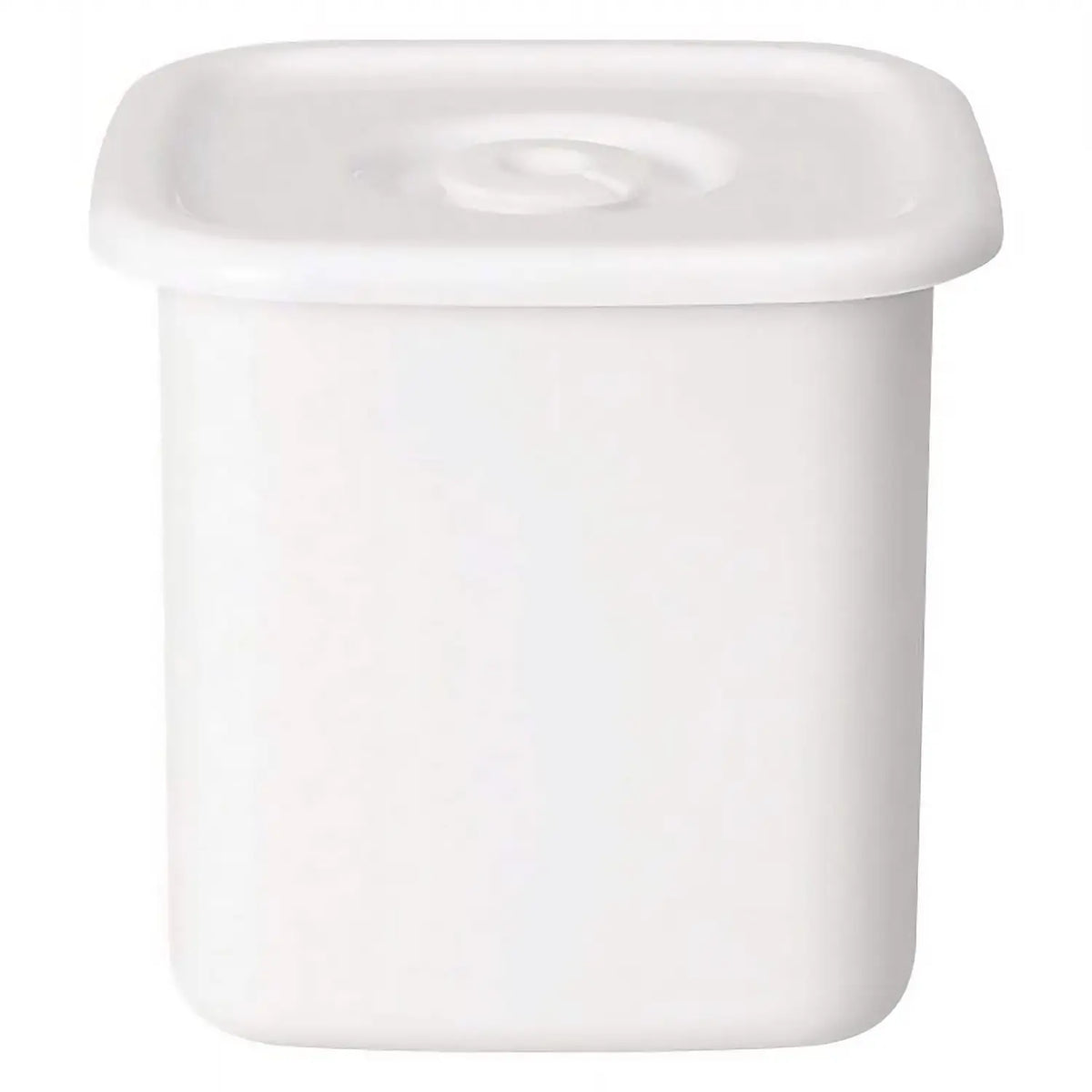 Noda Horo White Series Enamel Square Food Containers with Sealed Lid