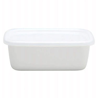 Noda Horo Enamel Rectangular Deep Food Storage Container with Seal Lid