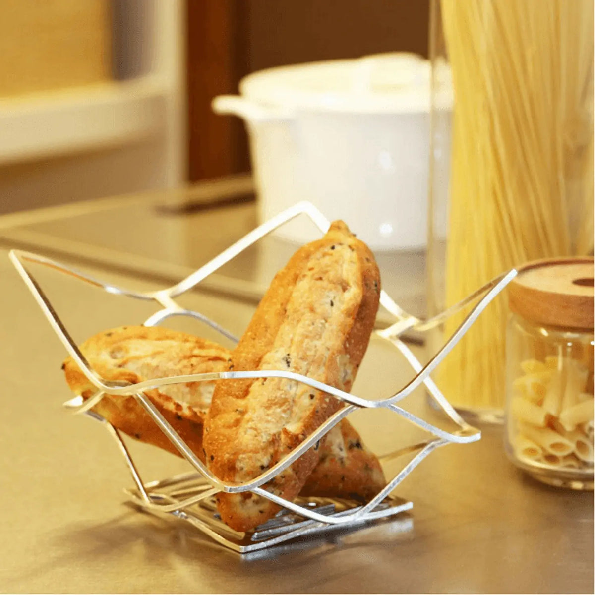 Nousaku KAGO Hand-Crafted Cast Tinware Flexible Folding Basket – Square