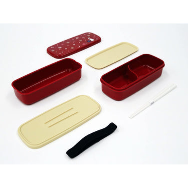 OSK Tsukihana 2-Tier Nestable Bento Lunch Box with Chopsticks & Lunch Bag Set