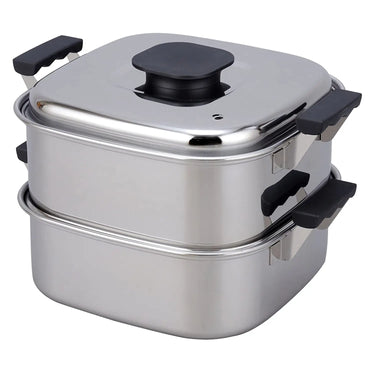 Peach Brand Stainless Steel Two-Tier Square Steamer