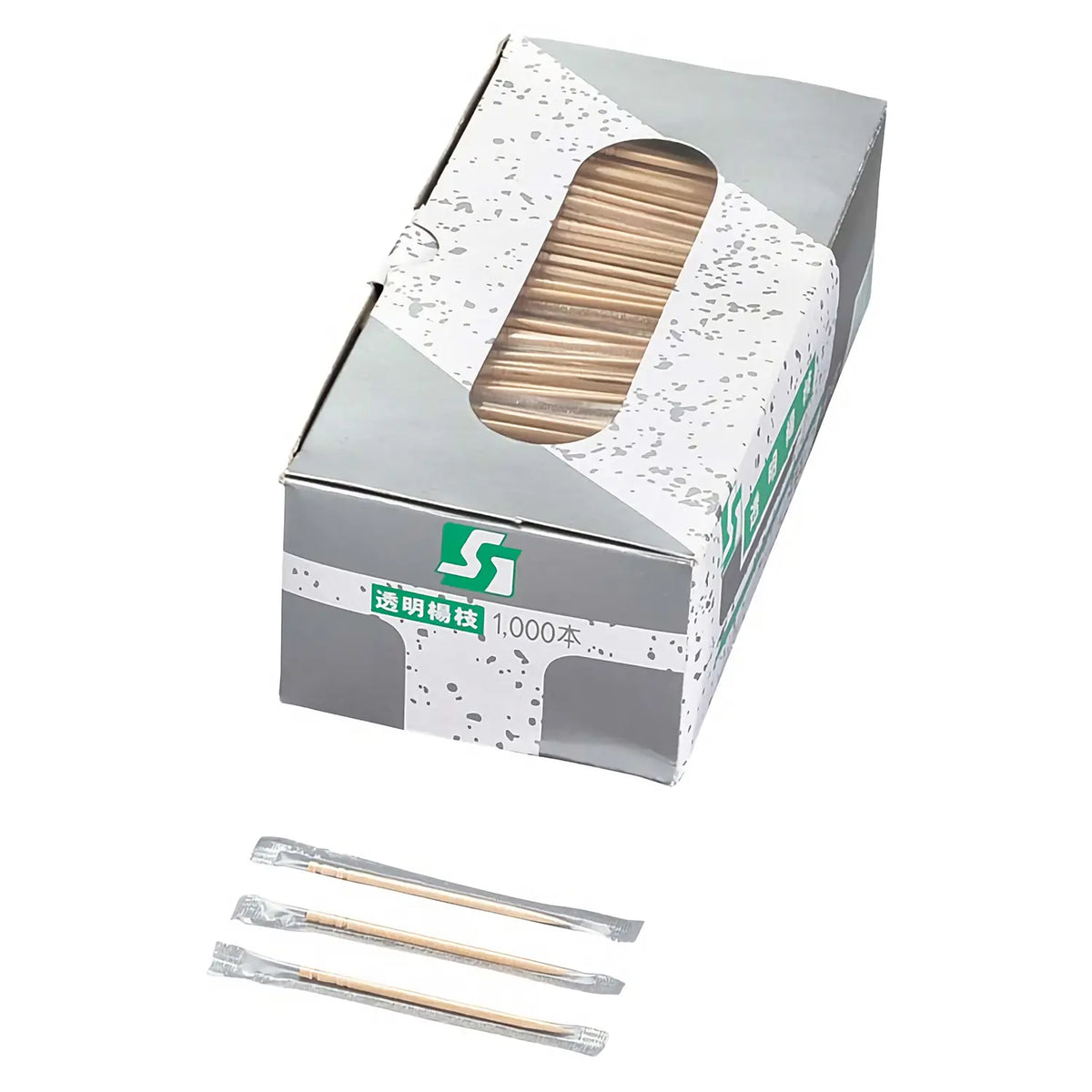 SATO TRADING Wood Youji Toothpicks 1000 pcs Clear Wrappings