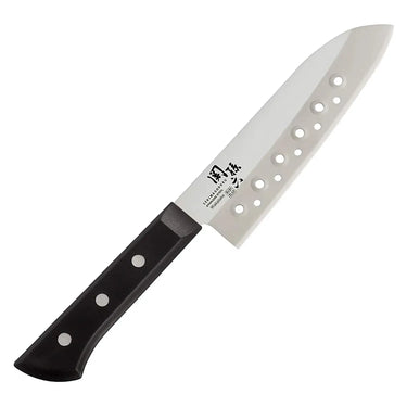 Seki Magoroku Wakatake Stainless Steel Perforated Santoku Knife