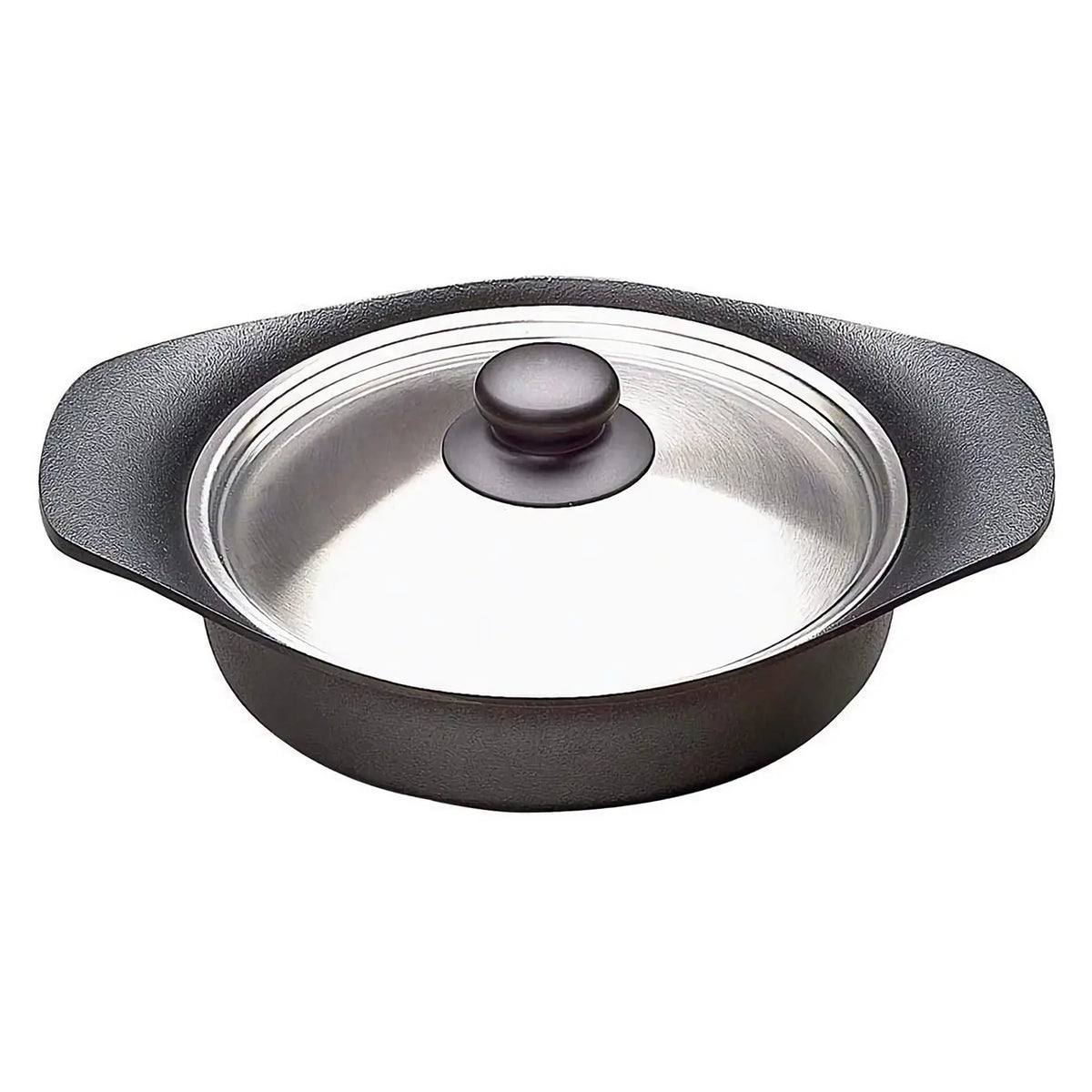 Sori Yanagi Cast Iron Induction Shallow Casserole 22cm with Stainless Steel Lid