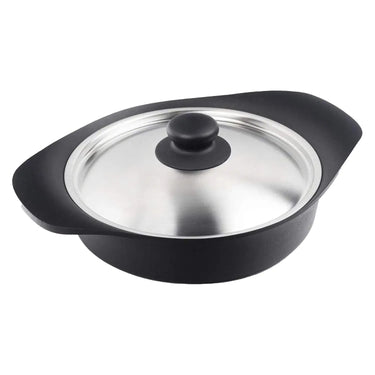 Sori Yanagi Cast Iron Induction Shallow Casserole 22cm with Stainless Steel Lid