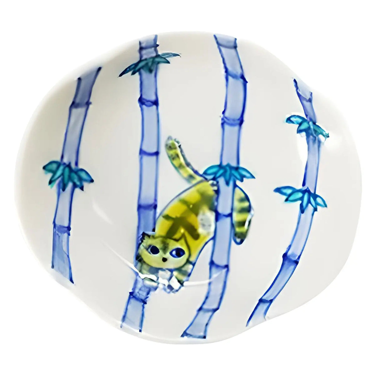 Soukyu Porcelain Lucky Charm Koduke Tiny Bowl Bamboo and Tiger