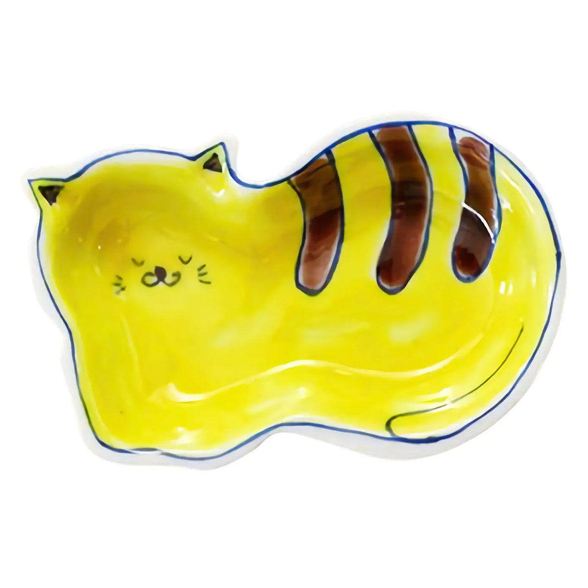 Soukyu Porcelain Lucky Charm Mamezara Plate Cat