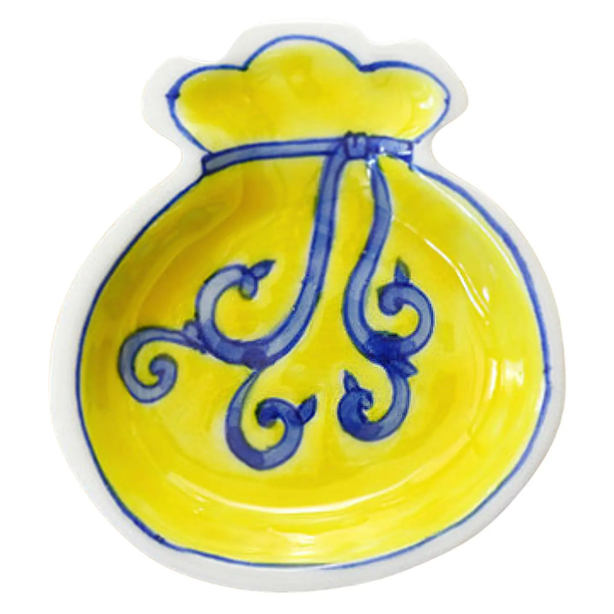 Soukyu Porcelain Lucky Charm Mamezara Plate Treasure Bag