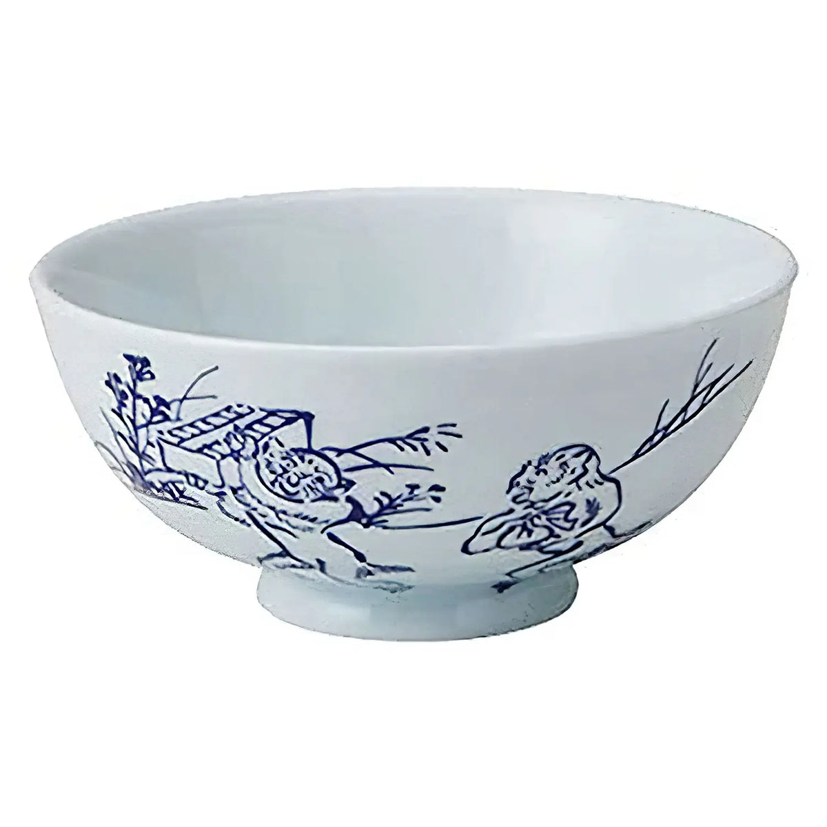 TKG Mino Ware Porcelain Tempered Rice Bowl Kouzanji 11.5cm