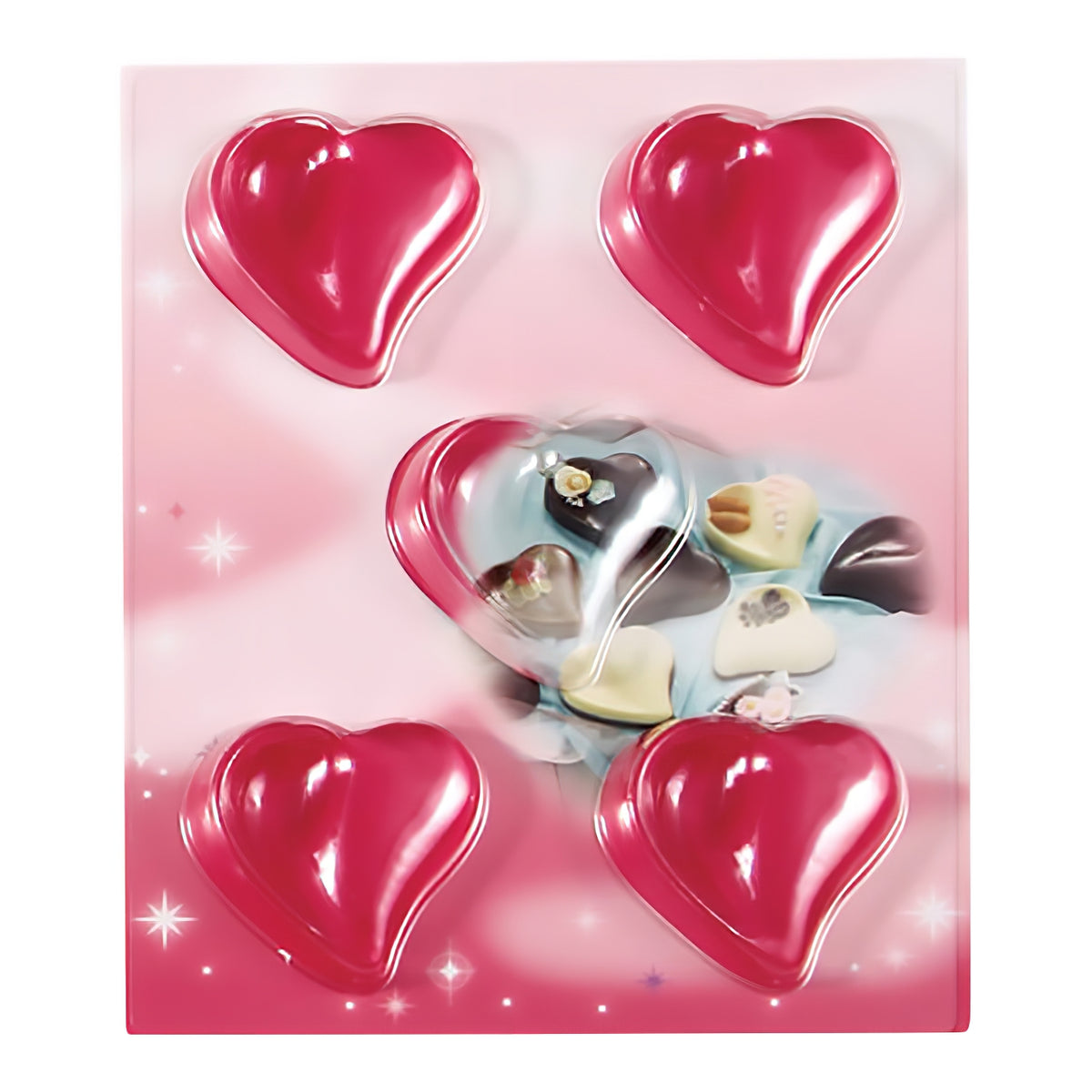 TIGERCROWN PET Resin Curvy Heart Chocolate Mold