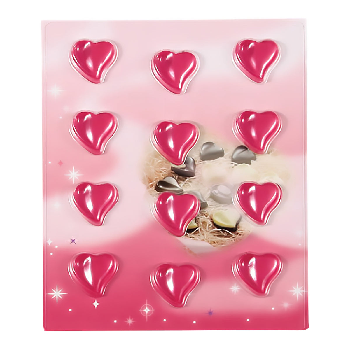 TIGERCROWN PET Resin Curvy Heart Chocolate Mold