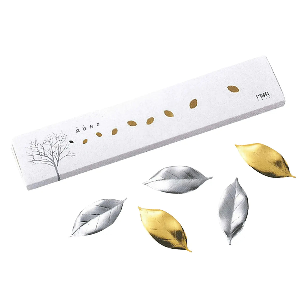 Tsubame Shinko HUTLERY Stainless Steel Leaf-Shaped Chopstick Rests (Set of 5) (Gift-Boxed)