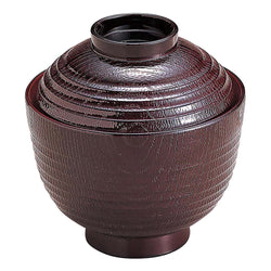 Wakaizumi Shikki Heat-Resistant ABS Resin Wood Grain Soup Bowl 9.3cm
