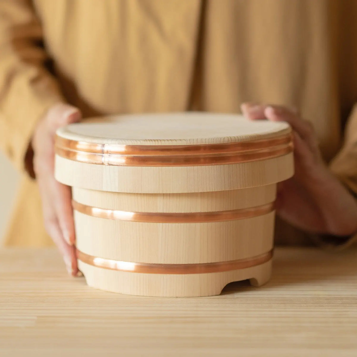 Yamacoh Ohitsu Sawara Wooden Rice Container (Edobitsu)