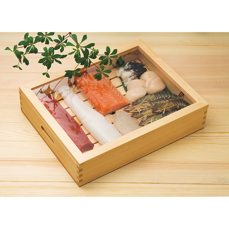 Yamacoh Wooden Sushi Neta Case with Acrylic Cover
