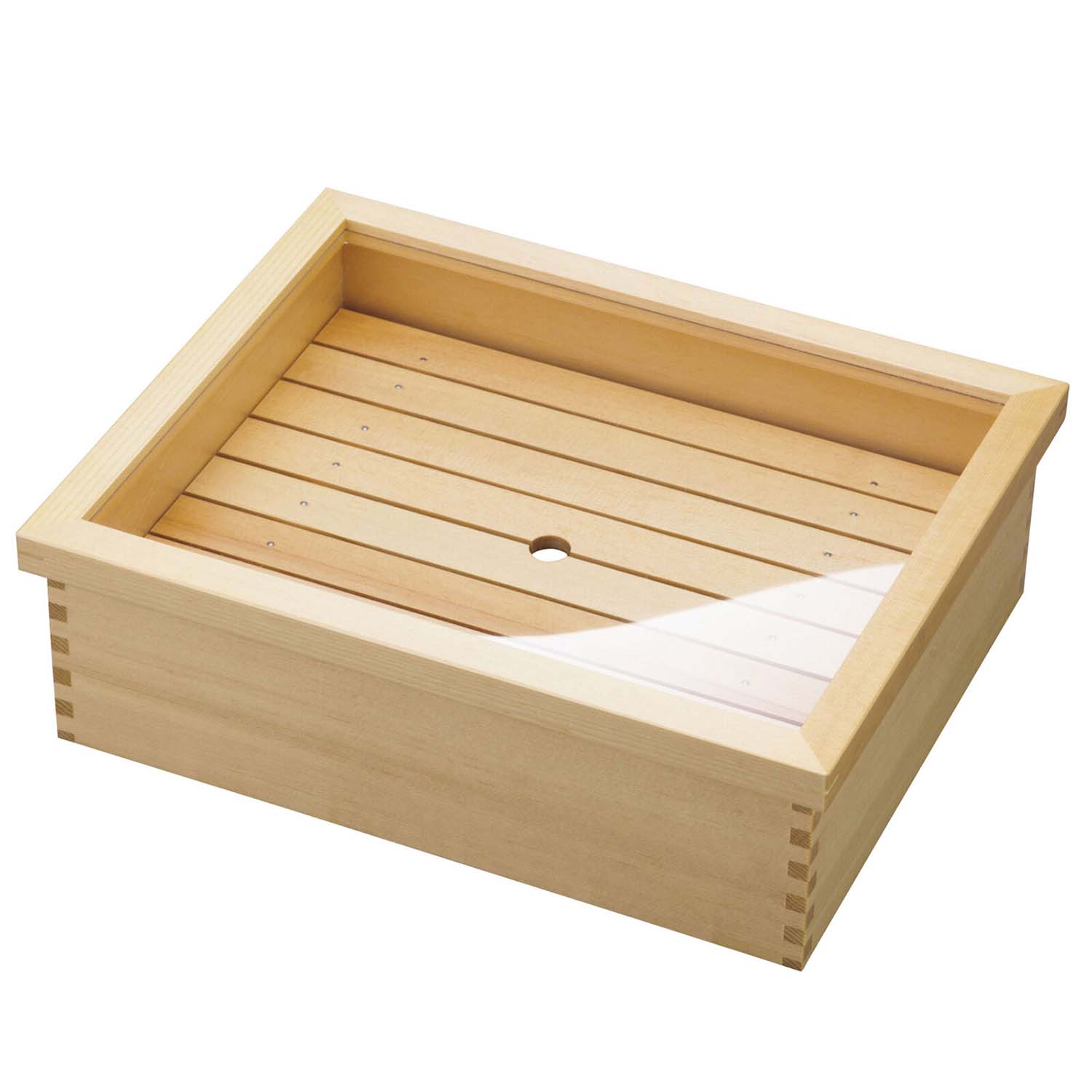Yamacoh Wooden Sushi Neta Case with Stainlesss Steel Tray ...