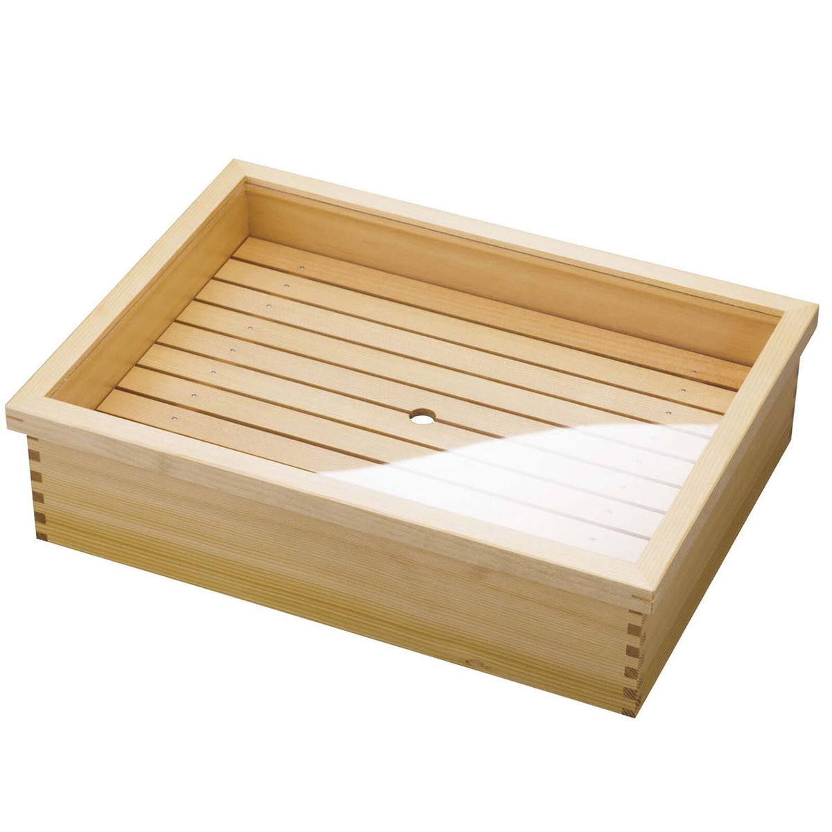 Yamacoh Wooden Sushi Neta Case with Stainlesss Steel Tray