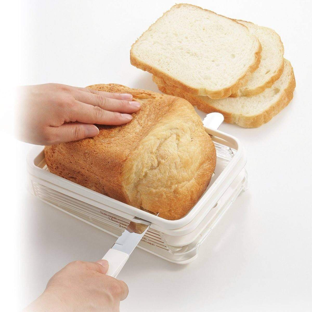 Akebono Freshly Baked Bread Slicer with Crumb Catcher Bread Slicers