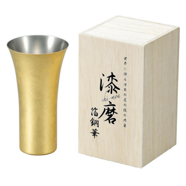 Asahi Shi-moa Kanazawa Gold Leaf Copper Beer Glass 380ml (Gift-Boxed) Copper Drinkware
