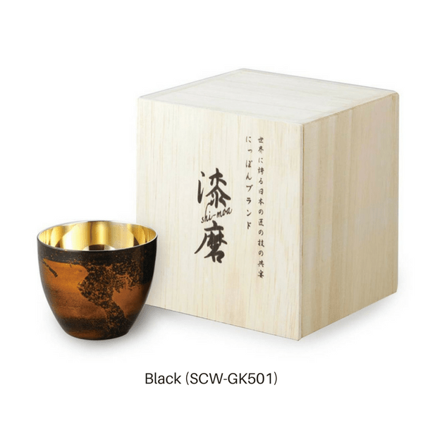 Asahi Shi-moa Yamanaka Urushi Lacquered Double-Wall Sake Cup 58ml (Gift-Boxed) (2 Colours) Stainless Steel Drinkware