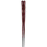 Fukui Craft Hexagonal Carved Double-Lacquered Non-Slip Chopsticks 24cm (Wine Brown) Chopsticks