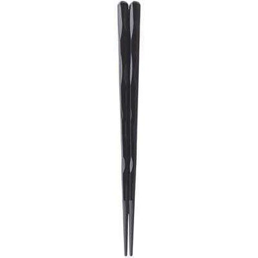 Fukui Craft Hexagonal Carved Lacquered Non-Slip Chopsticks 24cm (2 Colours) Black Chopsticks