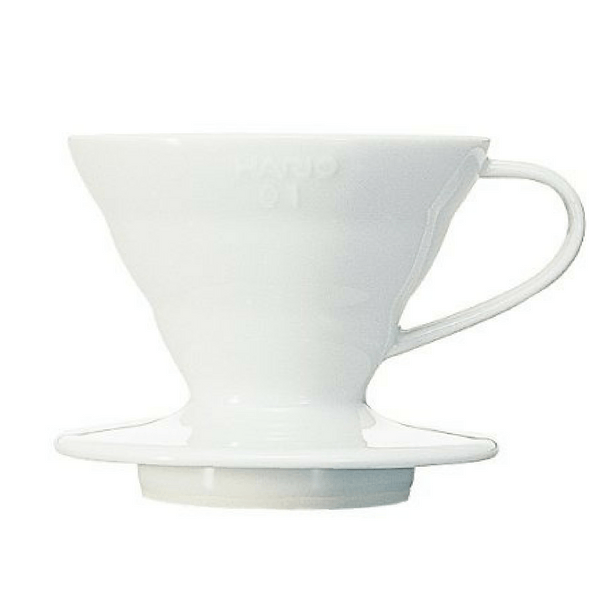 Hario V60 Handcrafted Pour Over Coffee Dripper with Coffee Scoop (Arita Porcelain) VDC-01W (1-2 Cups) Coffee Filter Cones