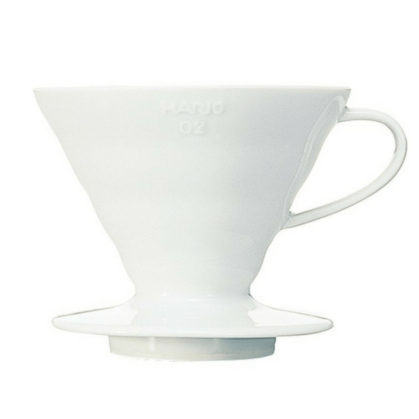Hario V60 Handcrafted Pour Over Coffee Dripper with Coffee Scoop (Arita Porcelain) VDC-02W (1-4 Cups) Coffee Filter Cones