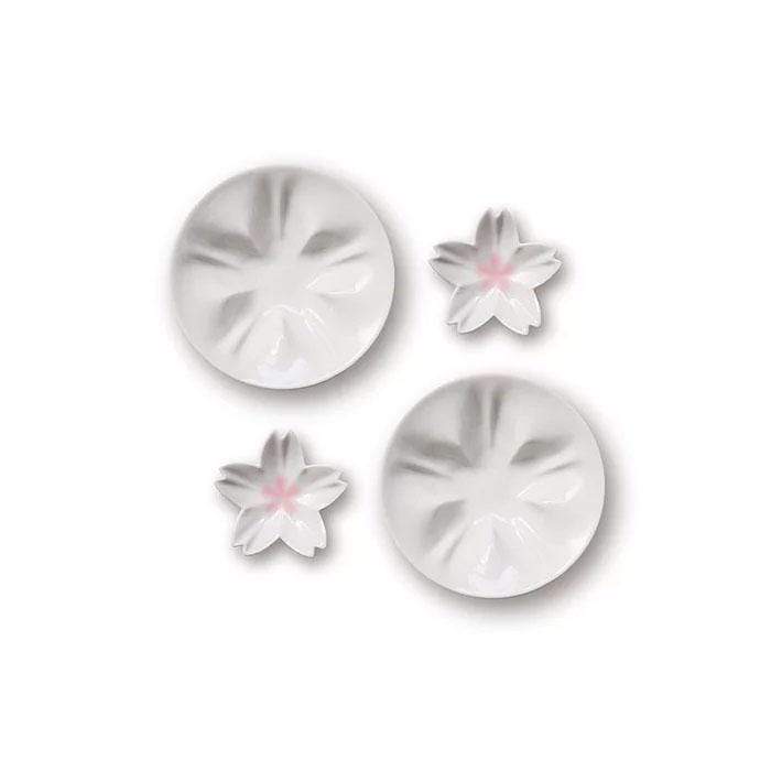 hiracle Sakura Porcelain Plates Set (3 Colours) White 2pcs Plates